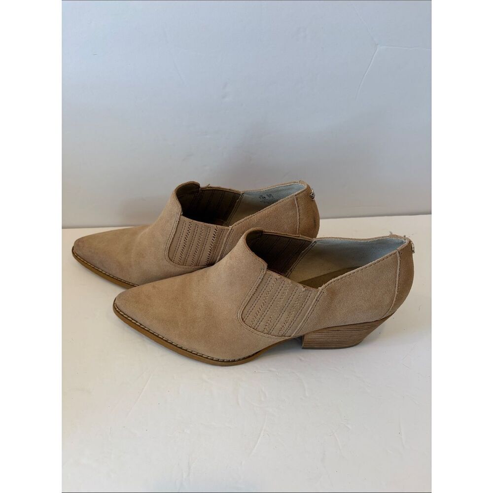 Sam and Edelman Slip-On Women’s Suede Shoes in Beige booties - Picture 3 of 7